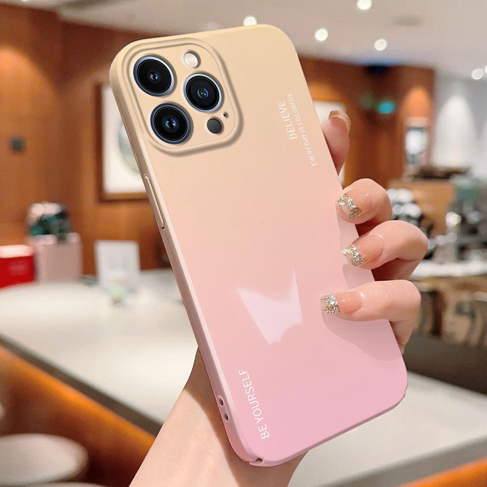 Für iPhone 16 15 14 Pro Samsung S23 A52 A33 A73 A53 Huawei Xiaomi Redmi OPPO Vivo Aurora Regenbogen-Farbverlauf Serie Vollständiger Linsenschutz Harte Handyhülle