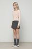 CURRENT Square Neckline Slit Long Sleeve [Light Pink]