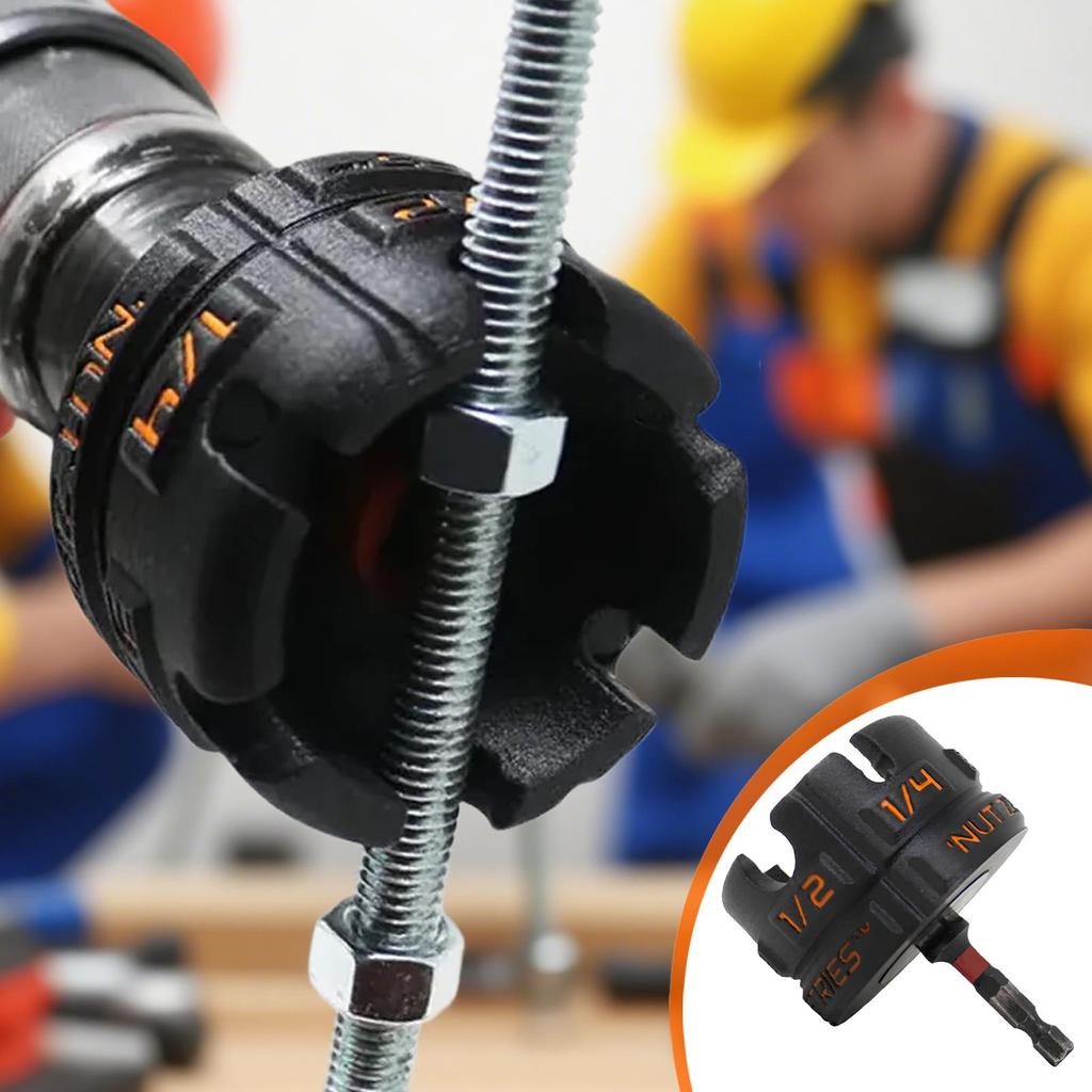 Hex Shank Nut Driver Heavy Duty Drill Bit Nut Inserter Portable Attachment No Slipping Maintenance For Home Technicians Projects