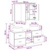 Bathroom Furniture Set 4 Pcs Black Oak Engineered Wood & Glass