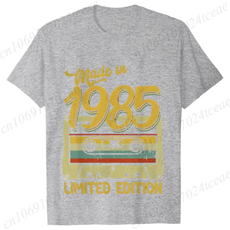 Fashion Birthday Gift for Men T-shirt Vintage Made in 1985 40th Birthday 40 Years Old Tops Summer Streetwear Short Sleeve Tees