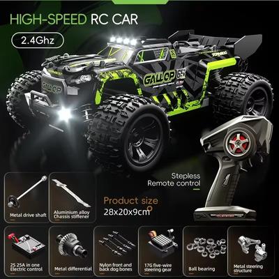 2024 Neuer LYZRC 1:16-50 km/h 4WD RC Auto mit LED-Fernbedienung Autos High Speed Drift Monster Truck für Kinder Spielzeug Geschenk