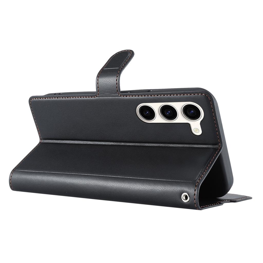 For Samsung Galaxy S23 Case Dots Imprinted PU Leather Flip Phone Cover with Card Slot, Strap