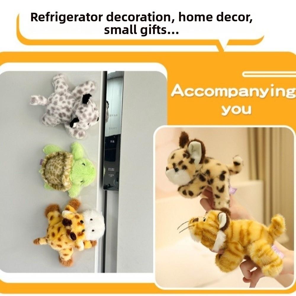 Tiger Magnetic Refrigerator Sticker Doll Zebra Toy Cat Lying Doll Home Decor