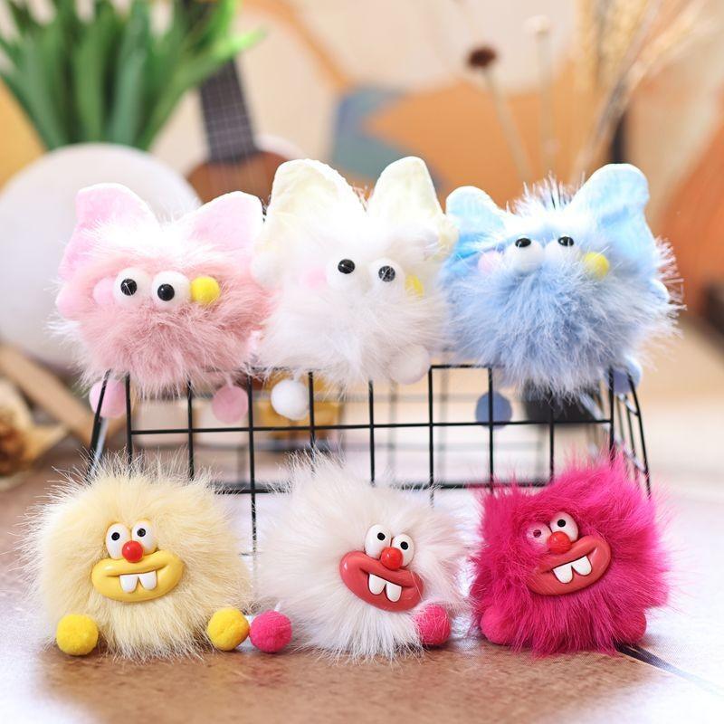Cute Little Coal Ball Plush Keychain Toy With Soft Pp Cotton Filling For Bag Decor And Collection