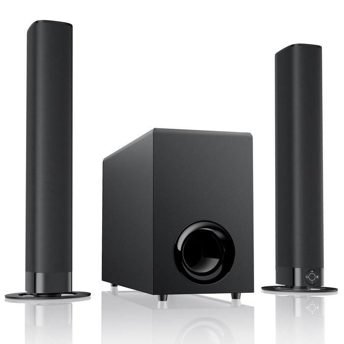 HolyCrab Soundbar with Detachable 2-in-1 Design & Separate Subwoofer, Bluetooth 5.3, TV Speaker, Volume Enhancement & EQ Modes,