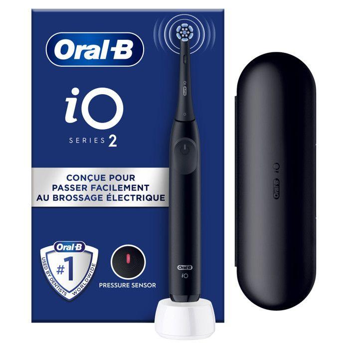 Brosse à dents électrique - ORAL-B - iO2 - Noir - 3 modes de brossage - Minuteur 2 minutes