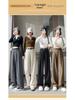 Women's High-Waist Slimming Ankle-Length Wide-Leg Suit Pants, Small, Apricot, Straight Leg, Spring Edition.