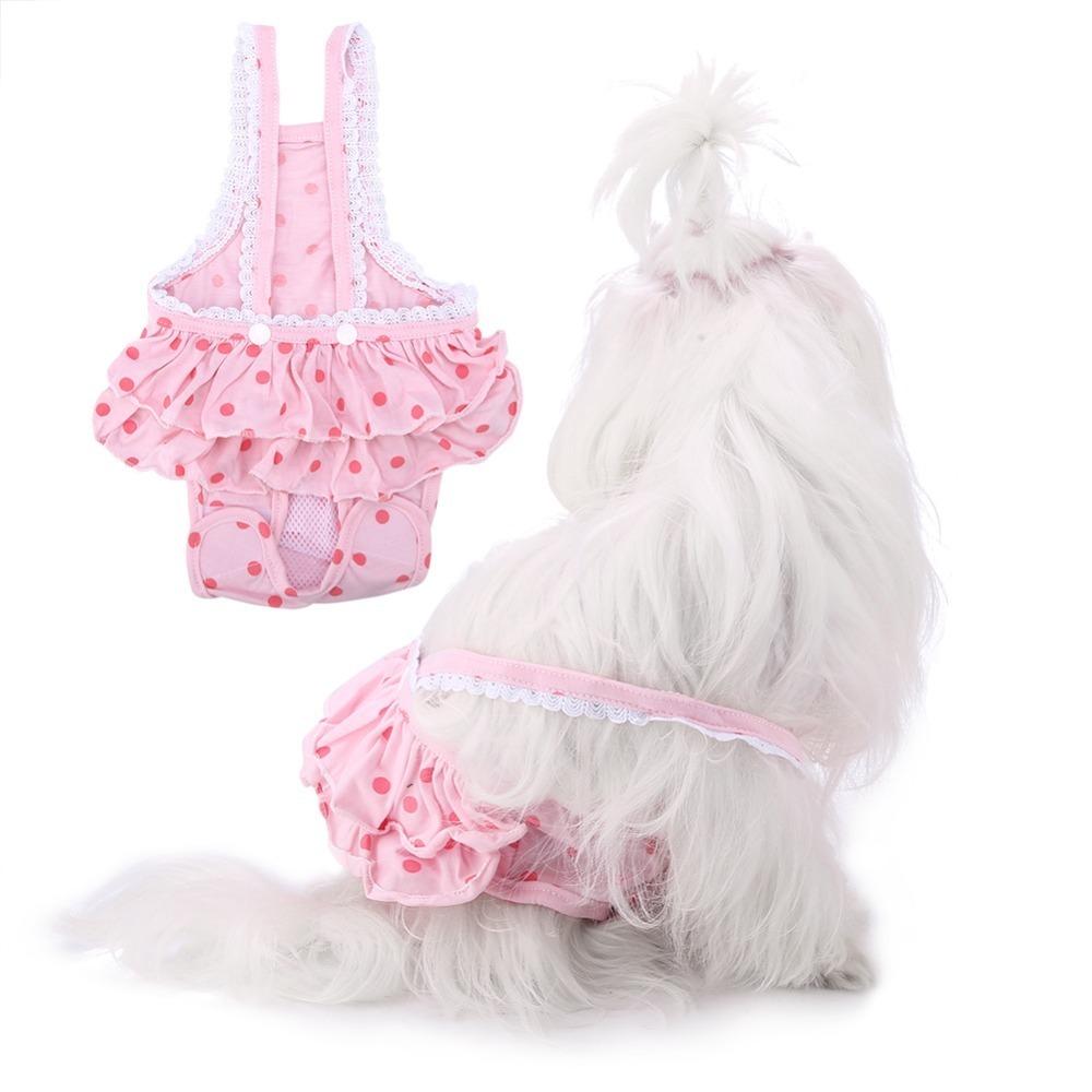 Suspender Style Dog Diaper Skirt Polka Dot Polka Dot Dog Skirt  Daily Outdoor Walk S