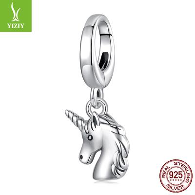Opening And Closing Unicorn Pendant S925 Silver Beaded Direct Sales Diy Bracelet Bead Accessories