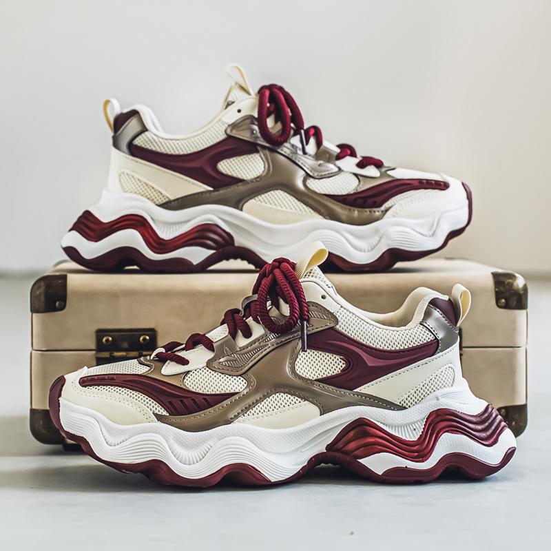 

Новая повседневная спортивная обувь мужская сетчатая платформа мужская обувь модная универсальная обувь для папы мужская 44 бордовый