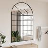 Vidaxl Wall Mirror, Black, 100X150 Cm, Arched Top, Iron