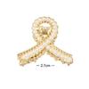 Metal Pearl Small Hair Claw Clip Luxury Bow Shaped Side Claw Hairpin with Rhinestones Small Size Hair Accessory for Bangs Styling