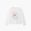 MQD Girls' Cartoon Puppy Striped Long-Sleeve T-Shirt