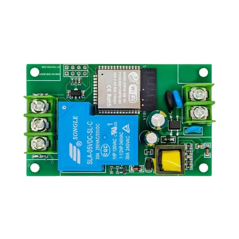 

ESP32 Потужний одноканальний релейний модуль 30A з Bluetooth-сумісною платою високого струму для автоматизації невеликих будинків 1