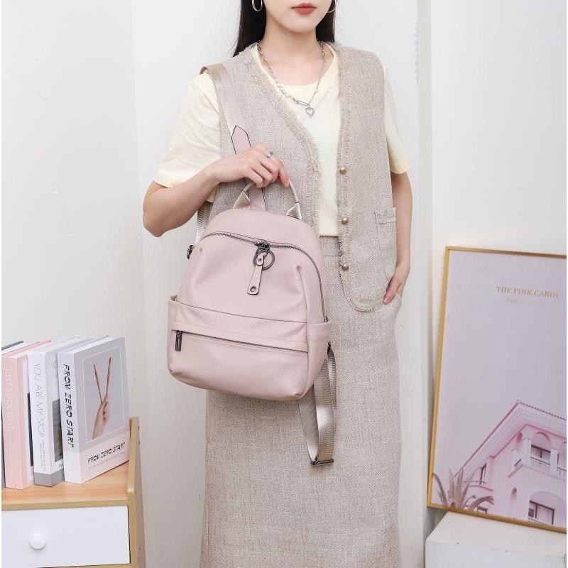 Genuine Leather Women's Bag Backpack Fashionable Bag Commuting and Travel Bag Large-capacity Schoolbag