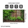 2D Huisje Potplant Groene Plant Klimop Houten Muur Tuin Foto Achtergrond