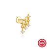Sterling Geometric Stud Earrings With Zircon Accents Threaded Flat-Top Ear Piercing Jewelry Women Men