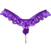 Sexy kvinner Blonderundertøy Dameundertøy Skrittløse truser Perler Perler G-strenger for kvinner Thongs Åpent skritt Sextruse Blomstert gjennomsiktig truser