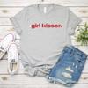 Lesbian Girl Kisser Pride LGBTQ WLW Pansexual Bisexual T-Shirt Y2k Shirt Streetwear Retro Short Sleeves Shirts Unisex Casual Tops