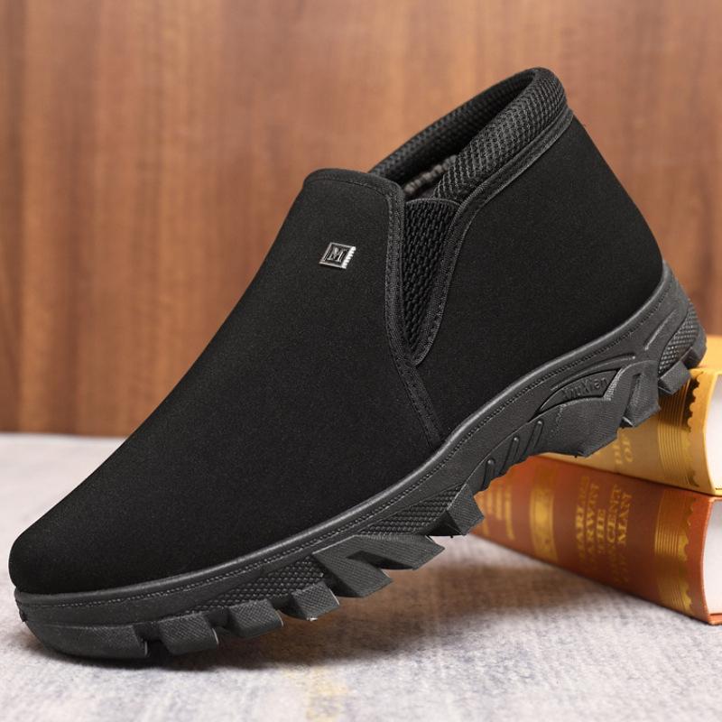 

Зимняя мужская обувь, мужская утолщенная и бархатная, мужская хлопковая обувь большого размера, на толстой подошве, нескользящая, теплая хлопковая обувь для мужчин среднего и пожилого возраста 44