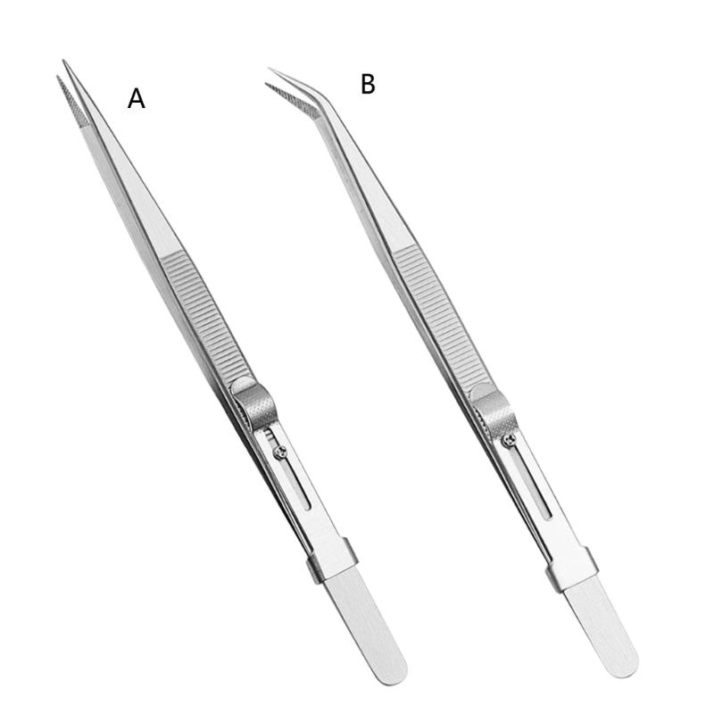 Precisions Jewelry Stainless Steel Tweezers for Gems High Precisions Tweezers Stainless Steel Bending Tip Needle Tweezer