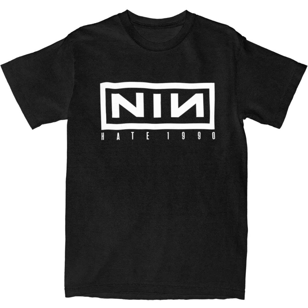 Nine Inch Nails Hate 1990 T-Shirt Hippie Men Women T-Shirts Short-Sleeved Vintage Tops Summer Cotton O-Neck Plus Size 3XL Tees