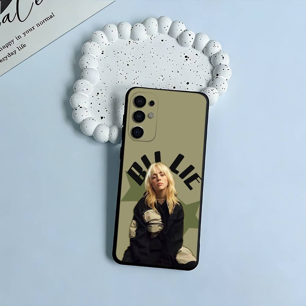 Gen Z talented singer-Billie E-Eilish Black Soft Silicone Phone Case for Samsung S25, S24, S21, S22, S23, S30, Ultra, S20, Lite