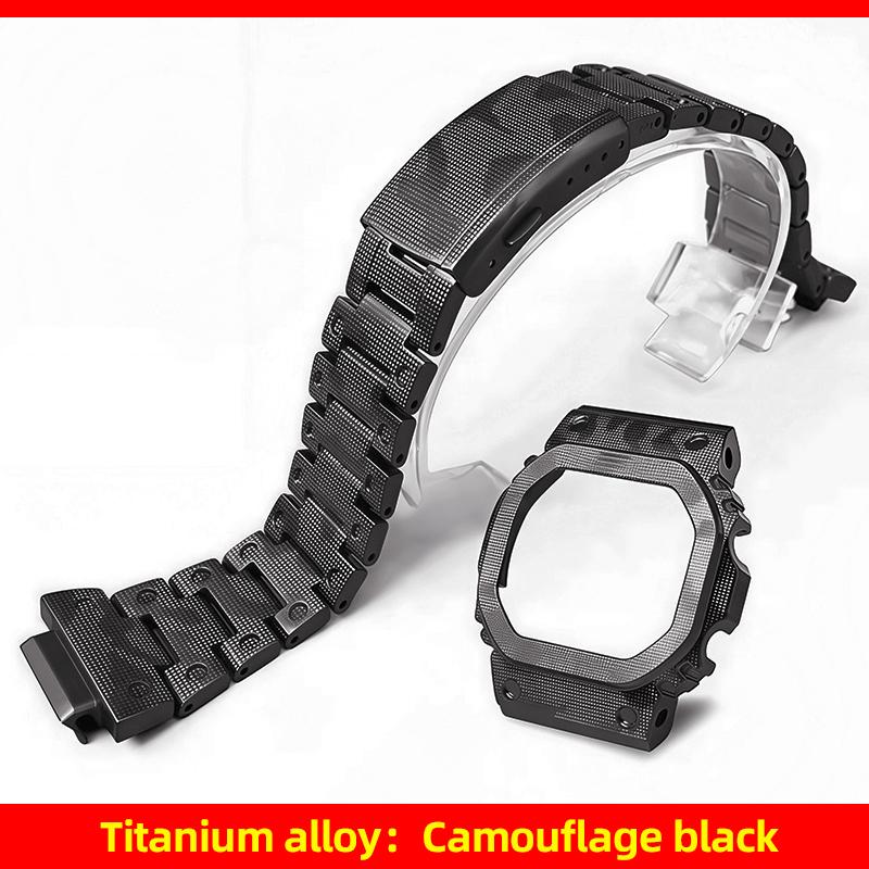 

DW5600 Титановий сплав Камуфляжний корпус Мод-комплект для G-SHOCK Casio DW-5600 GWM5610 GMW-B5000 Повністю титановий металевий корпус Ремінець Оновлення 5600 Series