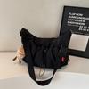 Bag women's large-capacity new simple and versatile pleated shoulder messenger bag class tote bag