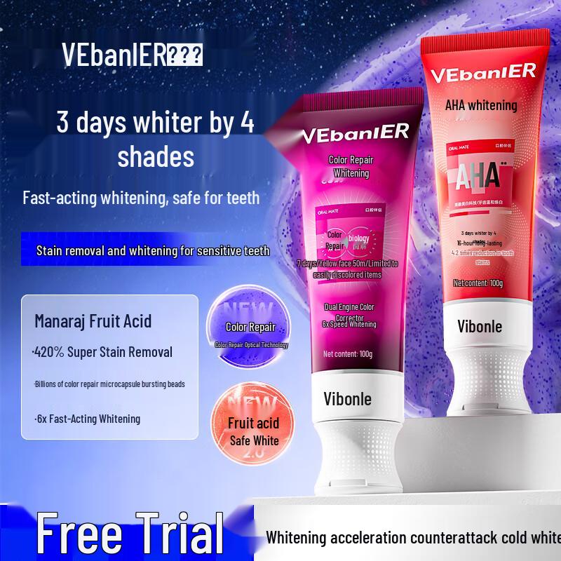 VEBANLER Fruit Acid Whitening & Stain Removal Toothpaste