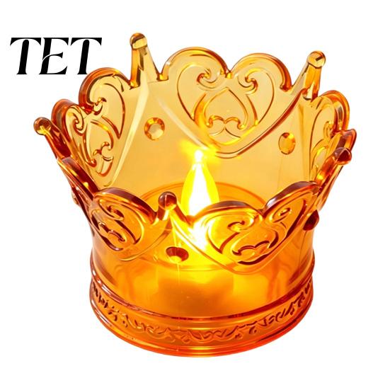 Jewelry Storage Box Crown LED Tea Light, Flameless Faux Crystal Candle Night Birthday Party Supplies Romantic Wedding Decor, Creative Gift for