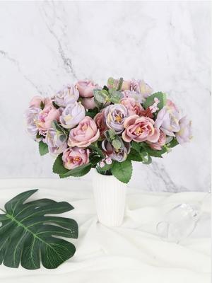 4 Bund Seidenrosen 40 Köpfe Künstliche Rosenblüten Kunstblume für DIY Hochzeitsparty Tische Zuhause Außen Innen Dekorationen