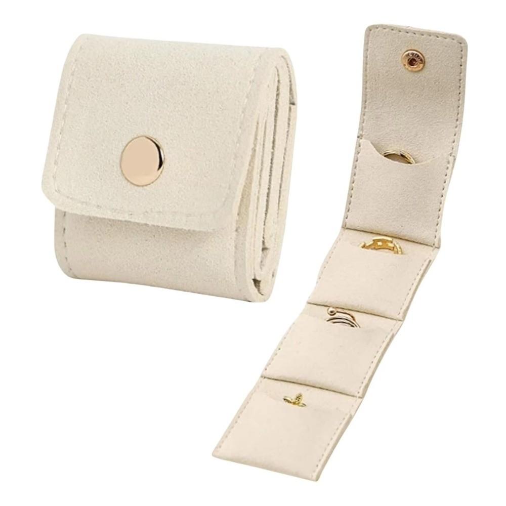 Mini Jewelry Pouch Flip Cover Storage Case Foldable Necklace Ring Packing Bag  Ring Storage Box