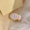 4Pcs Hairpin Cream Macaron Color Snapper Fish Shape Hair Clips Gentle Hold No