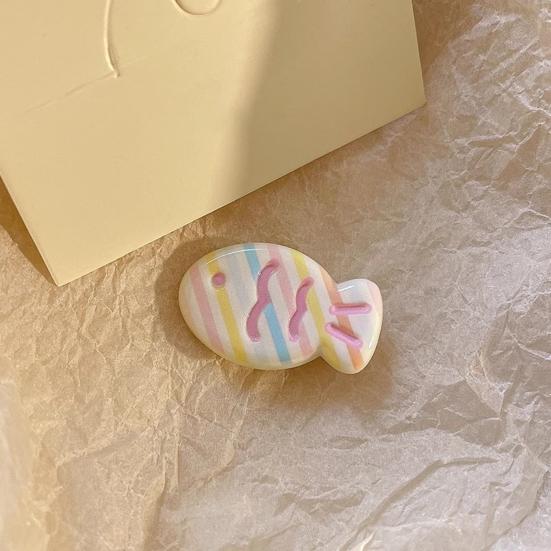 4Pcs Hairpin Cream Macaron Color Snapper Fish Shape Hair Clips Gentle Hold No