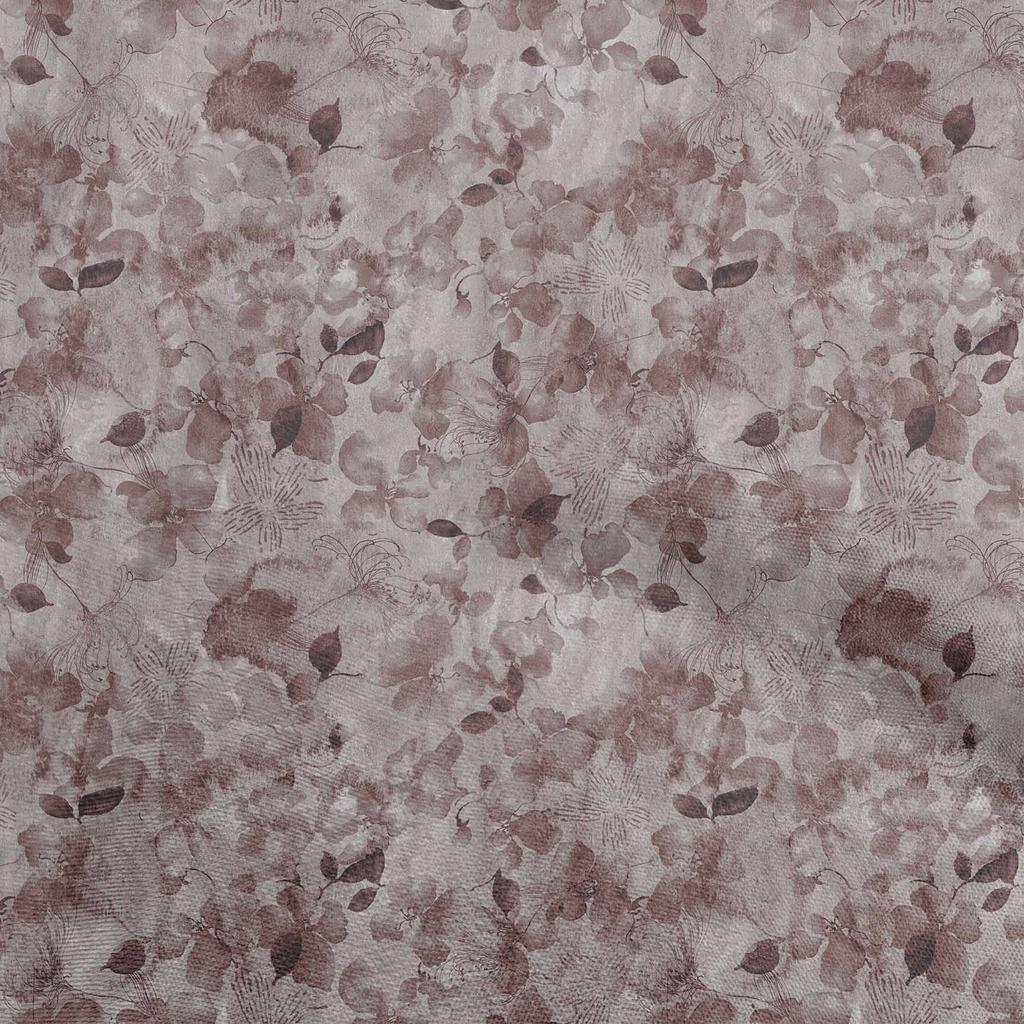 oneOone Cotton Poplin Dark Peach Fabric Abstract Floral Sewing Material Print Fabric By The Yard 42 Inch
