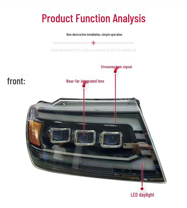 Compatible with 1999-2004 Jeep Grand Cherokee LED Projector Headlights with Daytime Running Lights