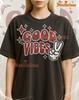 Good Vibes Peace Sign Bootleg Shirt, Vintage Retro Typography Tee, 90s Throwback, Good Vibes Peace Sign Sweater