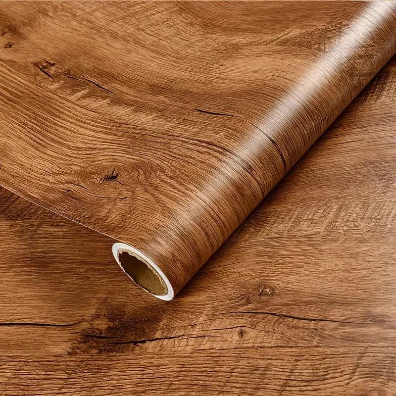 

Wood Planks Grain Retro Faux Wood Wall Cover Roll Water-Repellent Pvc Self Adhesive Wall Decals Removable Vinyl Restaurant Wallpaper 60cmx1m