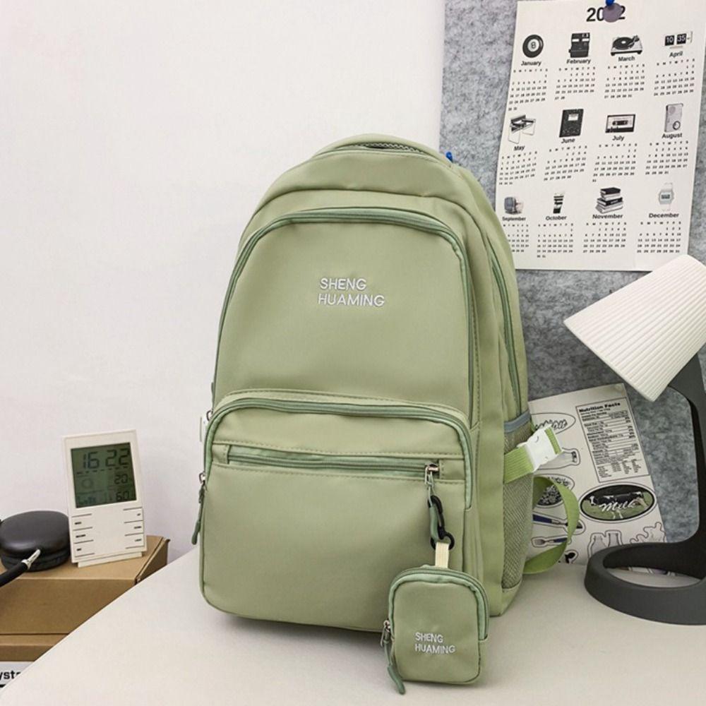 Nylon Versatile Backpack Multi-pocket Wear-resisting Casual Schoolbags Ins High Capacity School Bags
