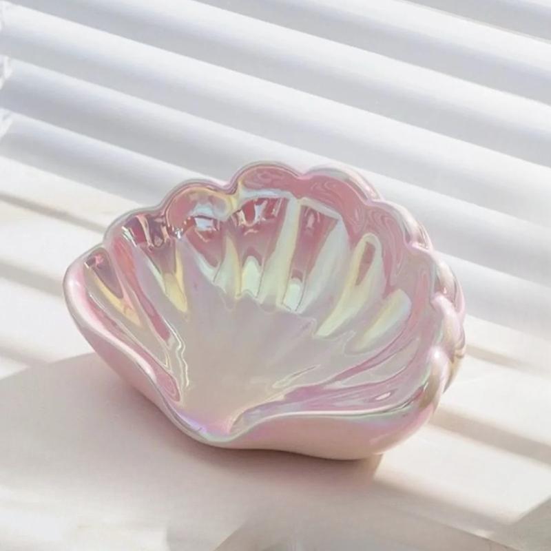 Ceramic Household Soap Box Shell Drain Soap Box No Punching Required