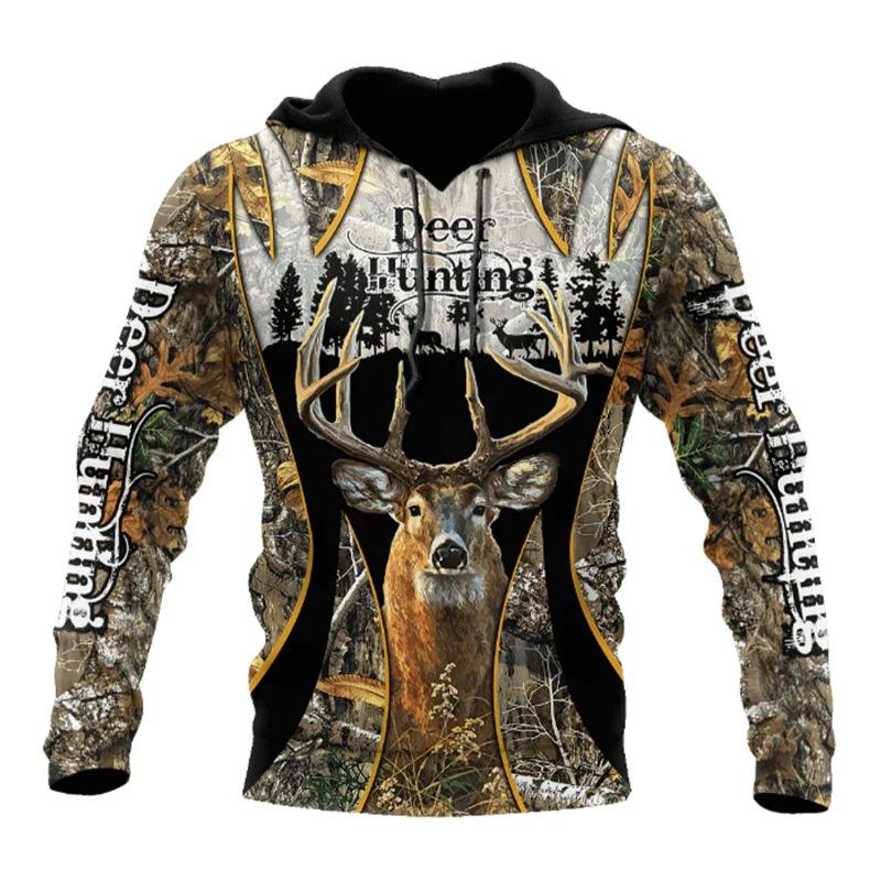 

2024 Men s Fashion Hunting Loose Hoodie Large 3D Printed Animal Deer Super Large Hoodie Fashion Enthusiast