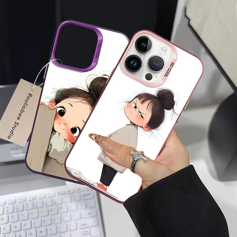 Case for iPhone 17 Pro Max XR 12 14 15 Plus 13 Pro XS Air 16 11 Back Phone Cover Cute Angry Girl