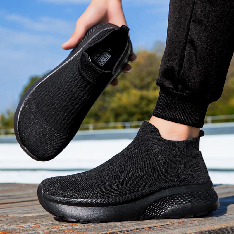 TUINANLE Sneakers per Coppia Punta Larga Rete Traspirante Leggere Scarpe da Passeggio Nere Vestibilità Comoda Tutto il Giorno