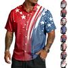 Men's Casual Independence Day Printed Lar Lightweight Breathable Short Sleeve Shirt