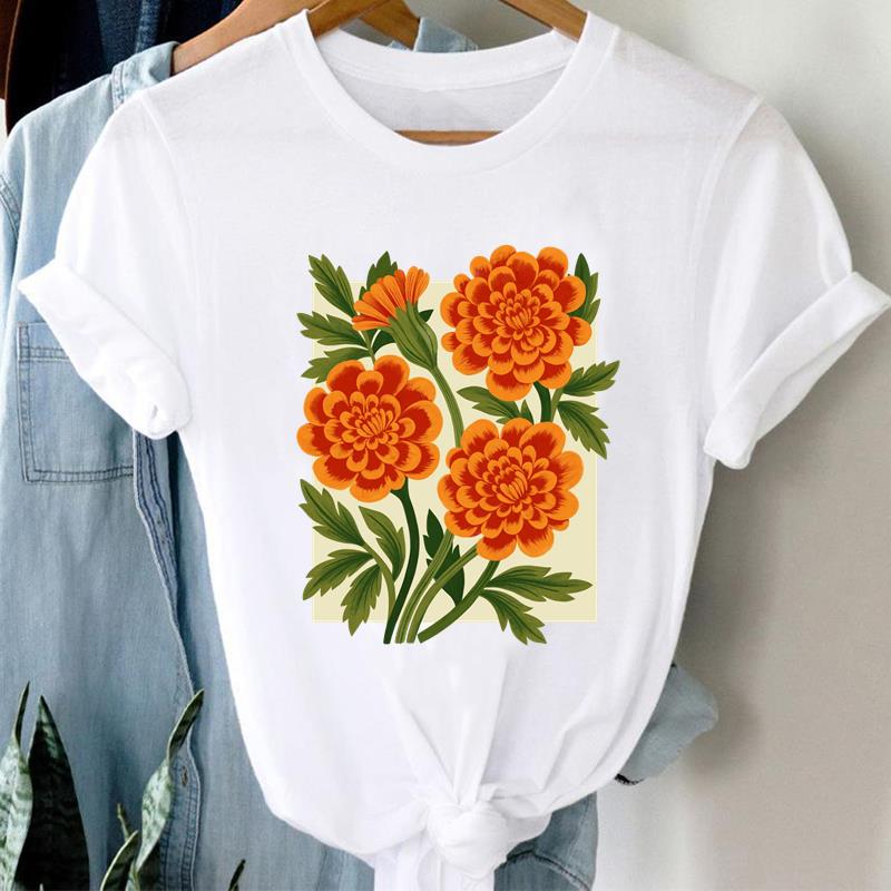 (Asian Size) Short Sleeve T-shirts Casual sweet trend Clothing Printed Female Top T Shirt o-neck Lady Fashion Women Graphic Tee