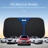 Titanium Silver Windshield Visor Cover with Storage Bag Car Front Window Sunshade  Parking