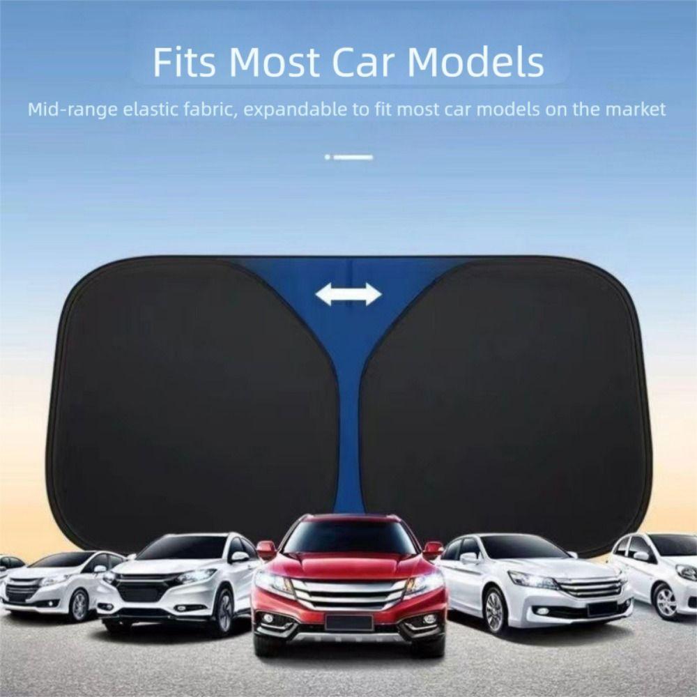 Titanium Silver Windshield Visor Cover with Storage Bag Car Front Window Sunshade  Parking