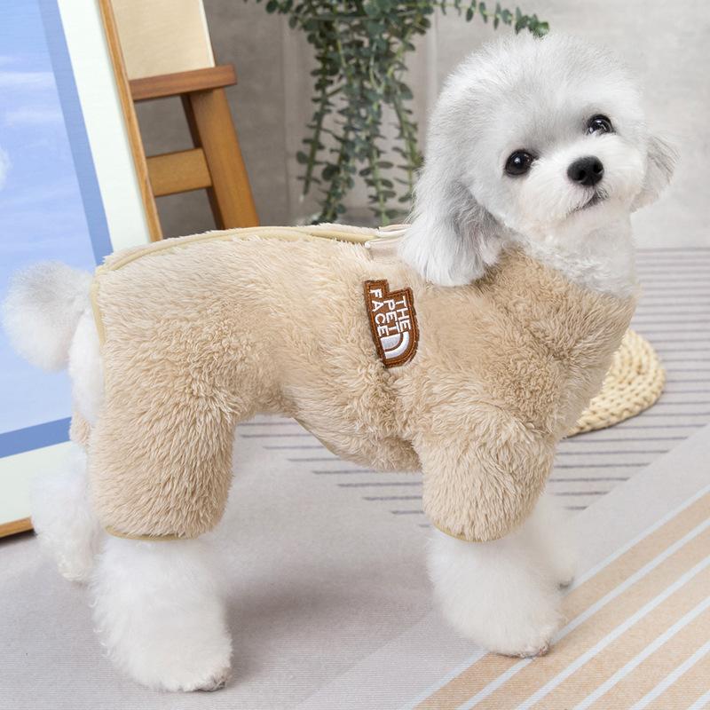 Pet Small Medium Dog Dog Clothes Autumn and Winter Warm Four-legged Flannel